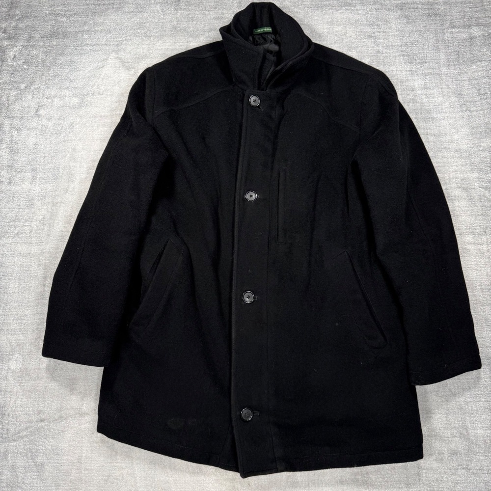 Lauren Ralph Lauren Jacket Women Large Black Cashmere Blend Pea Overcoat Preppy